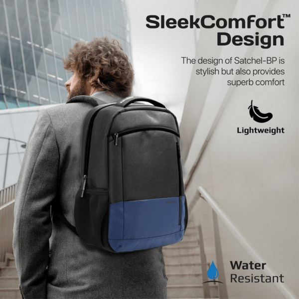 Promate – SleekComfort 15.6″ Laptop Backpack With Multiple Pockets – Blue - Image 5