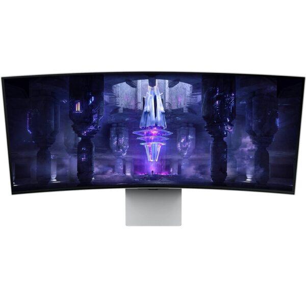 SAMSUNG 34″ Odyssey OLED G8 Smart Gaming Monitor Curved 0.1ms 175Hz Ultra-WQHD HDMI 2.1 Speaker HDR WiFi Bluetooth UltraWide USB-C, 34G8 (Open Box)