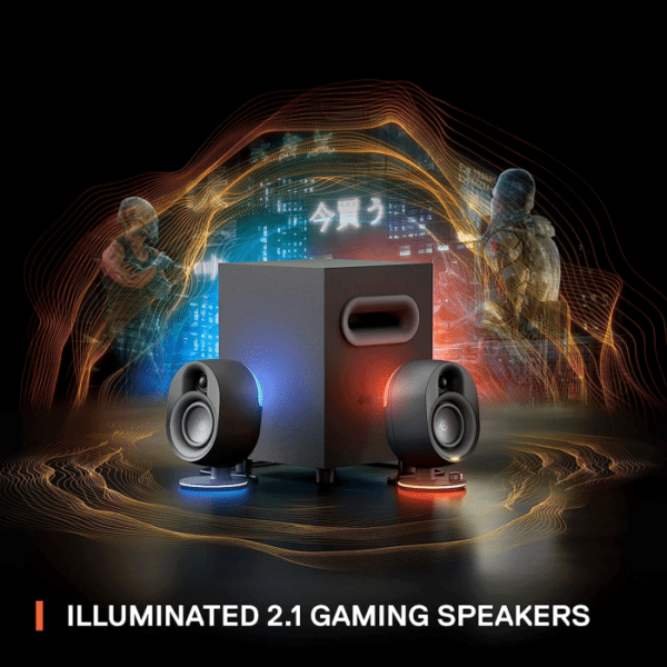 SteelSeries Arena 7 Illuminated 2.1 Gaming Speakers Powerful Bass Subwoofer Bluetooth PC PlayStation Mobile & Mac - Image 4