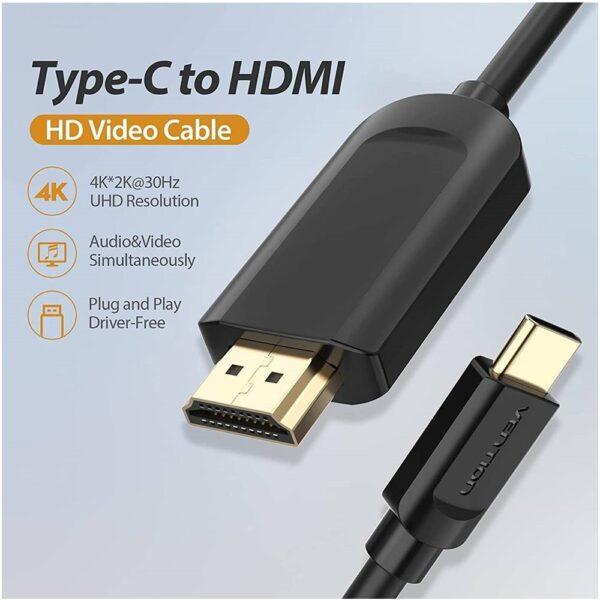 Vention CGUBH USB-C to HDMI Cable 4K/2K 60Hz, 2m - Image 2