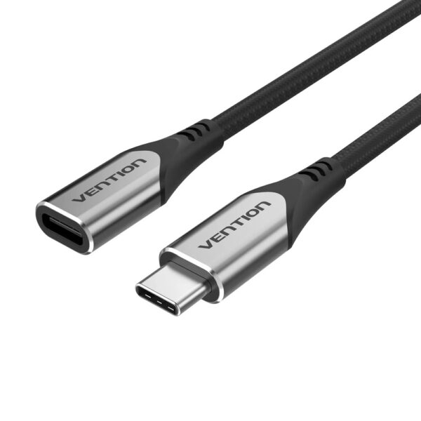 Vention TABHF USB-C 3.1 Male to Female Extension Cable (4K/PD/60W/5Gbps/3A), 1m, Grey