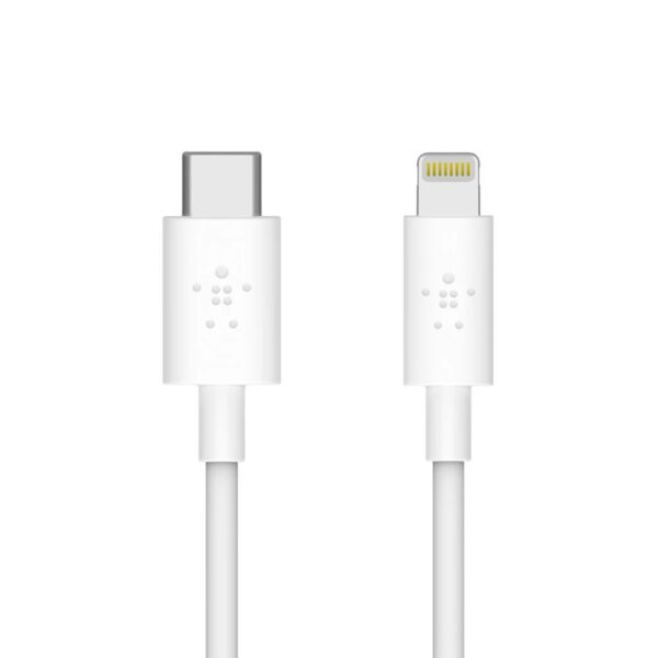 Belkin USB-C to Lightning Cable Sync/Charge, White, 1.2m
