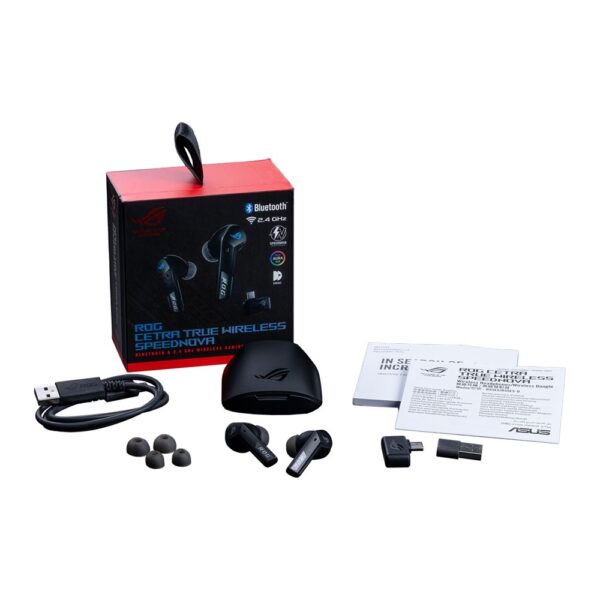 ASUS ROG Cetra True Wireless SpeedNova – Black Gaming Earphones Earbuds Headphones Adaptive ANC Dual mode - Image 2