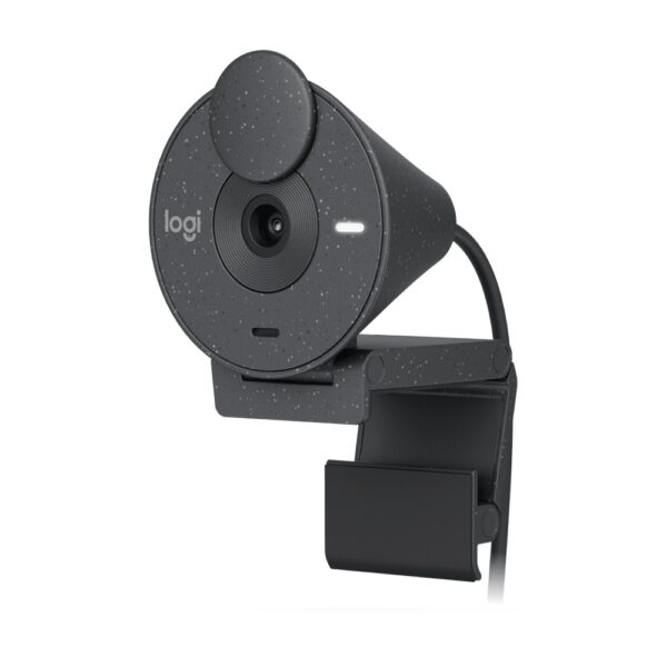 Logitech Brio 300 Full HD Webcam with Privacy Shutter – Black Noise-reducing mic USB-C - Image 3