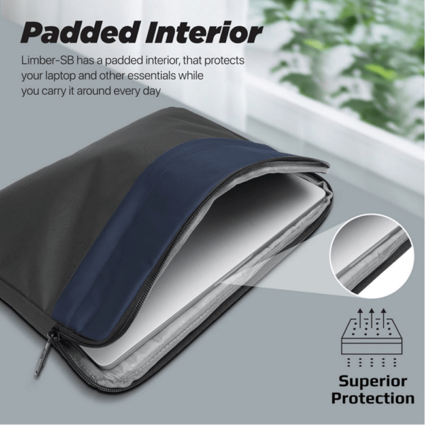 Promate – Lightweight 13″ Tablet Sleeve with Front Storage Zipper – Black - Image 3