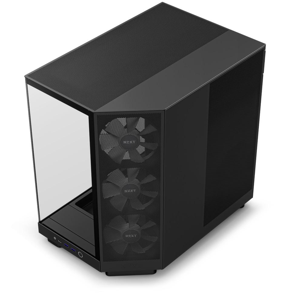 NZXT H6 Flow RGB Compact Dual-Chamber Mid-Tower Airflow Case with RGB 3-Fans, Black