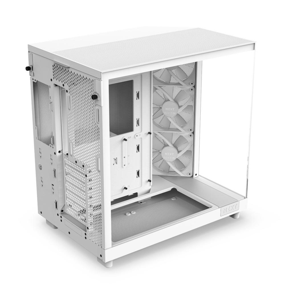 NZXT H6 Flow RGB Compact Dual-Chamber Mid-Tower Airflow Case with RGB 3-Fans, White - Image 2