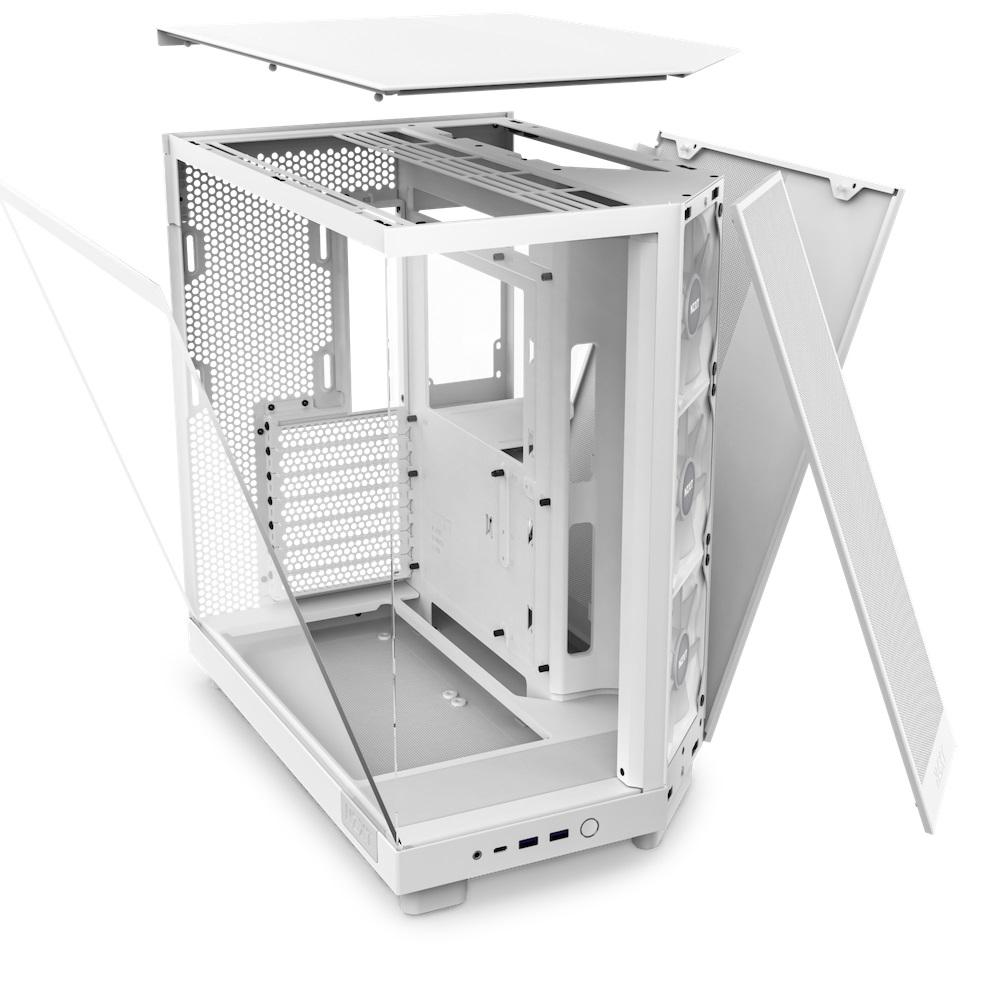 NZXT H6 Flow RGB Compact Dual-Chamber Mid-Tower Airflow Case with RGB 3-Fans, White - Image 4