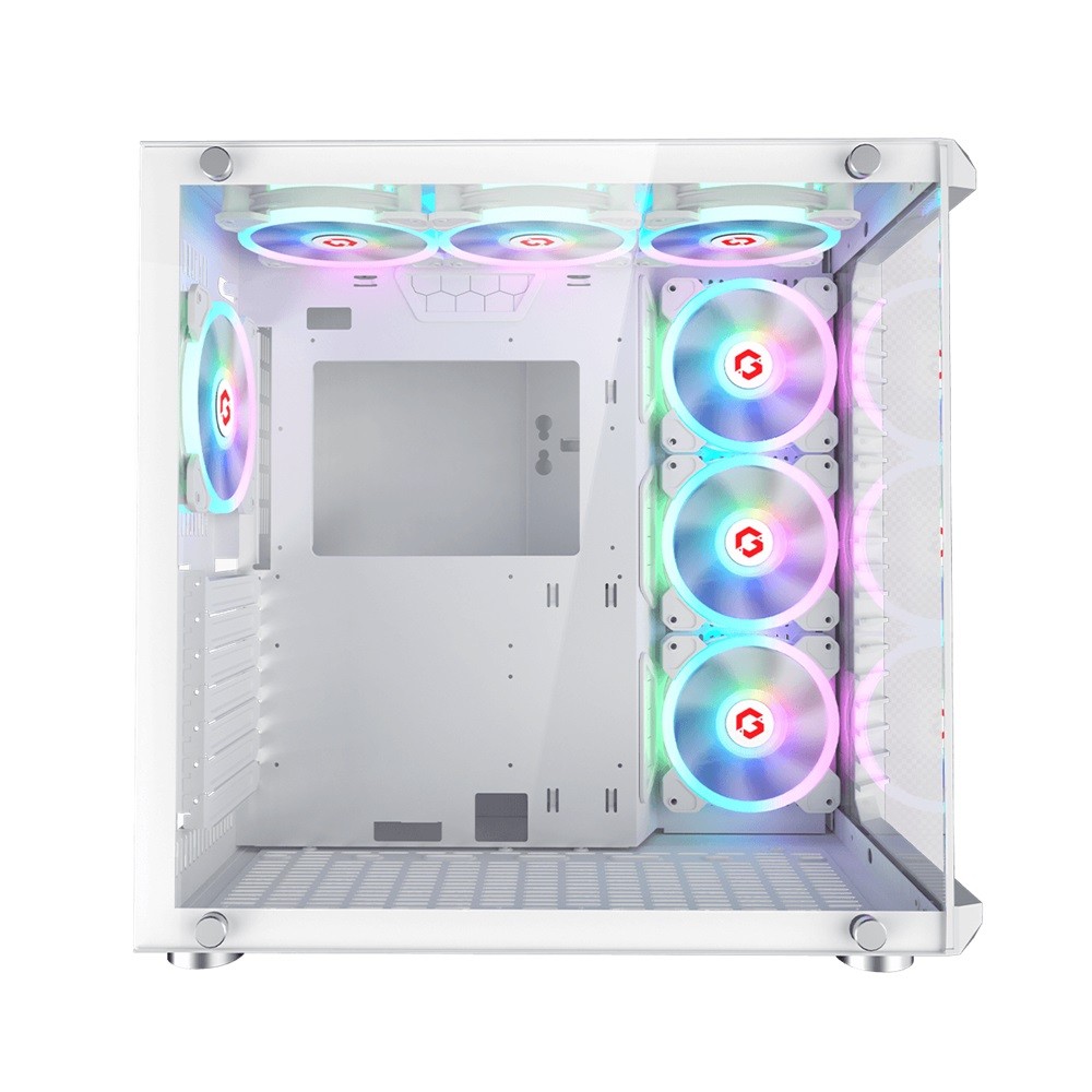 GameOn Emperor Arctic III Series Mid Tower Gaming Case – White (7-Fans) - Image 2