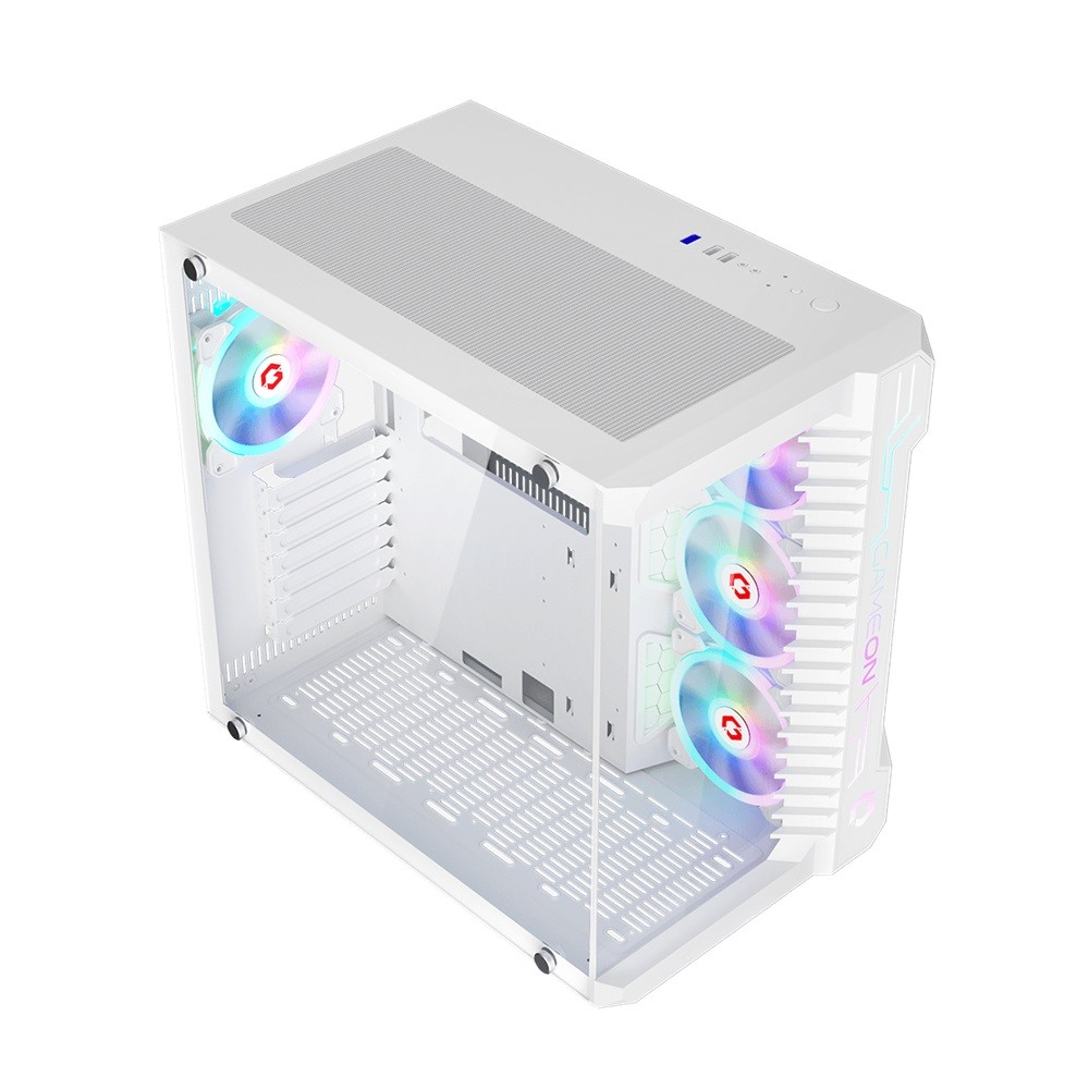 GameOn Emperor Arctic III Series Mid Tower Gaming Case – White (7-Fans) - Image 3