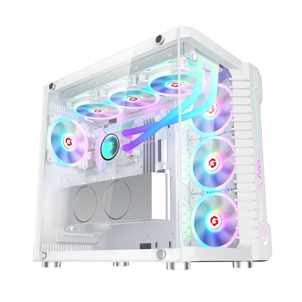 GameOn Emperor Arctic III Series Mid Tower Gaming Case – White (7-Fans) - Image 5