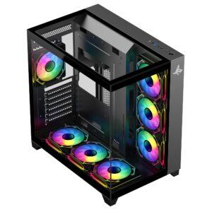 Sharx PROFIN GX700B Mid Tower Gaming PC Case – Black (7-Fans)