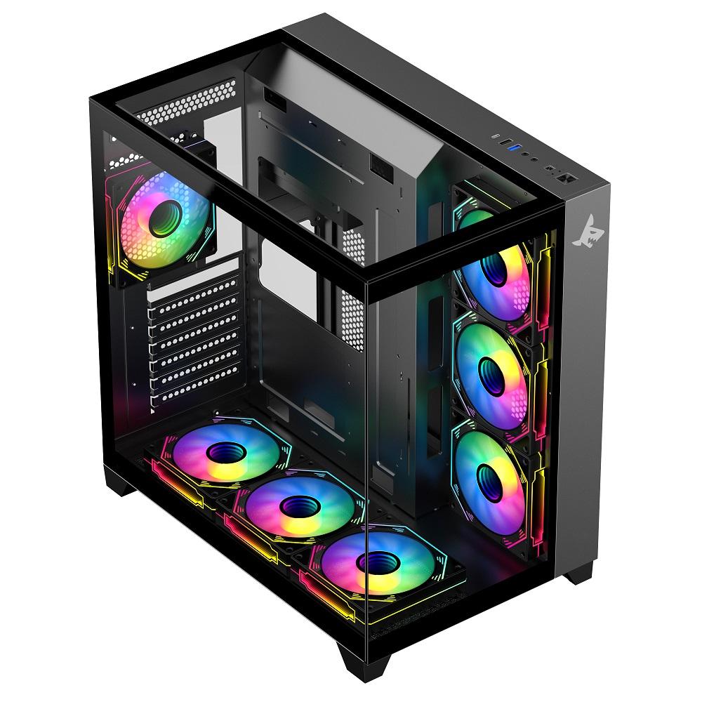 Sharx PROFIN GX700B Mid Tower Gaming PC Case – Black (7-Fans)