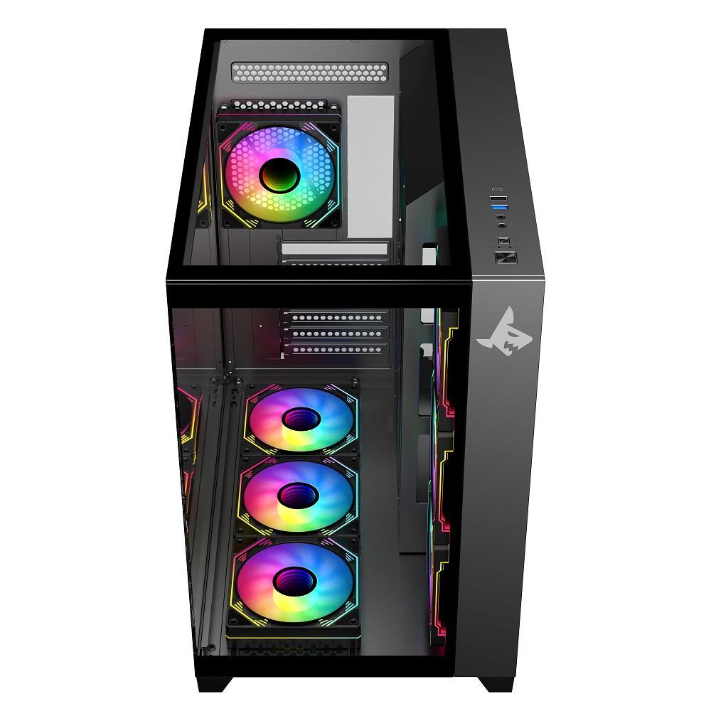 Sharx PROFIN GX700B Mid Tower Gaming PC Case – Black (7-Fans) - Image 2