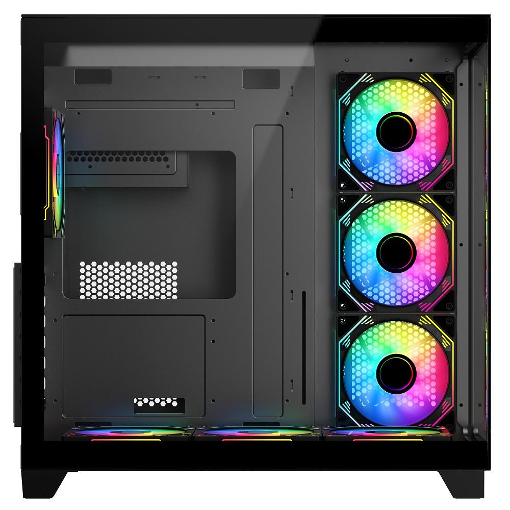 Sharx PROFIN GX700B Mid Tower Gaming PC Case – Black (7-Fans) - Image 4