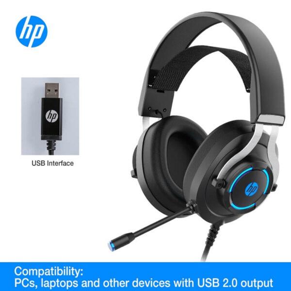 HP H360G Gaming Headset With Microphone LED Light Stereo Sound USB2.0 Port
