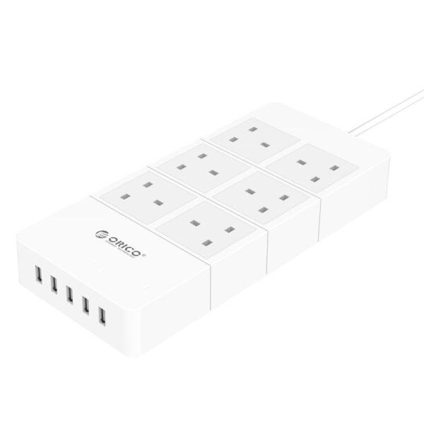 ORICO 6A5U 6 AC Outlet Surge Protector Power Extension Strip with 5 USB Charger Ports