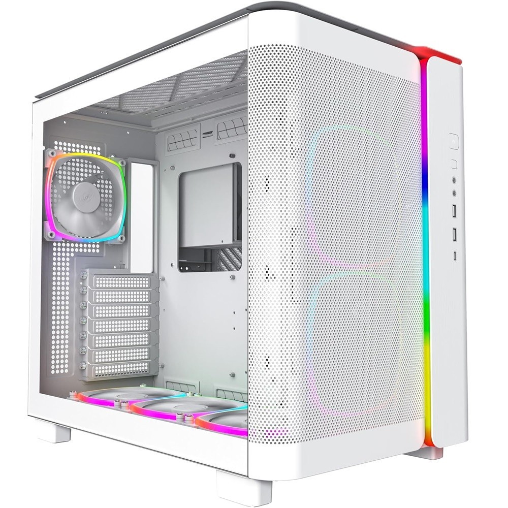 Montech King 95 Pro White Mid Tower PC Case, 6-Fans RGB - Image 3