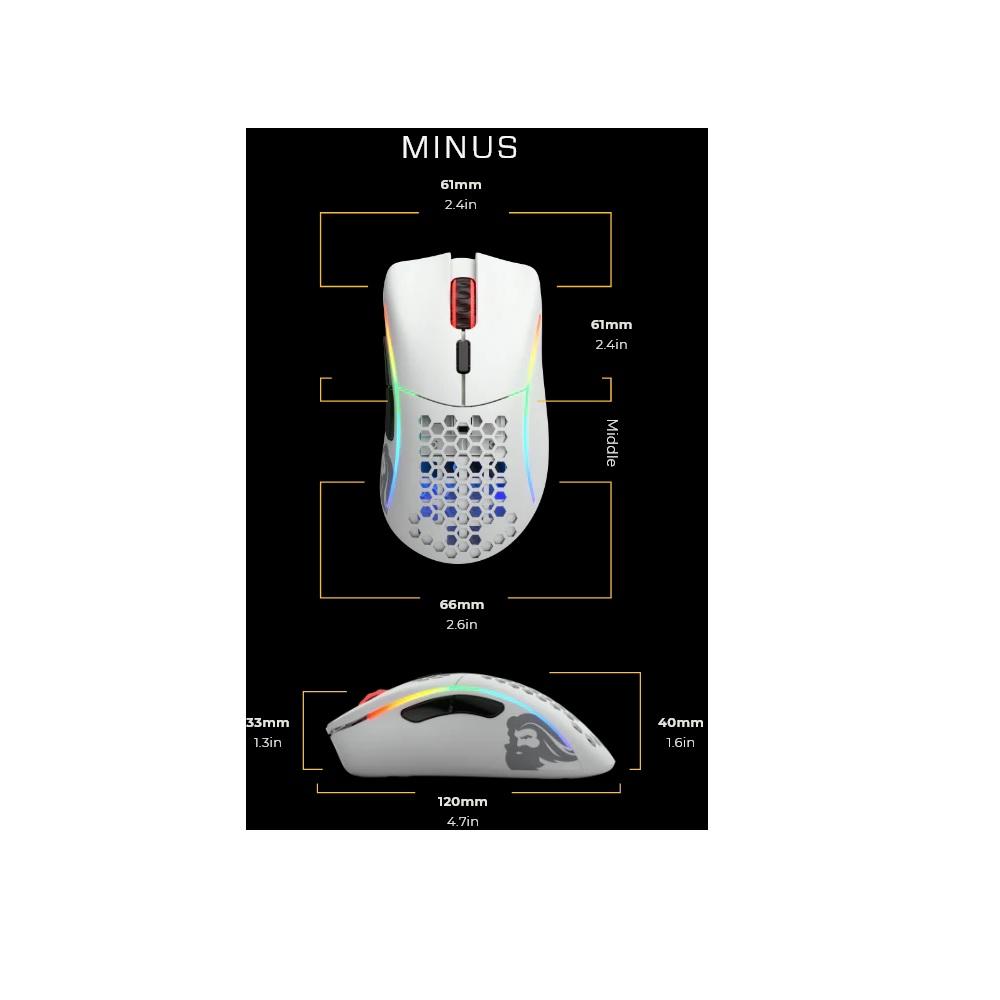 Glorious Model D Minus Wireless Gaming Mouse 67g – Matte White - Image 2