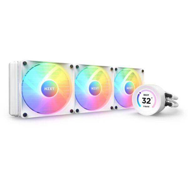 NZXT Kraken Elite 360 RGB – White 360mm AIO Liquid Cooler with LCD Display and RGB Fans