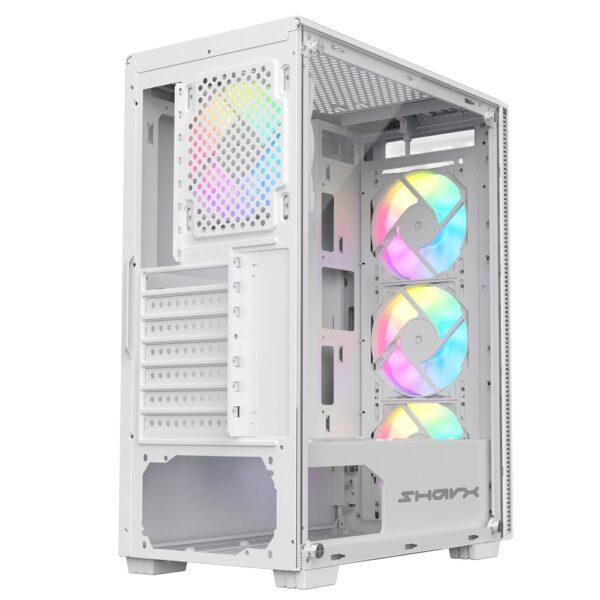 Sharx STRIKER S200W Mid Tower Gaming PC Case – White (4-Fans) - Image 5