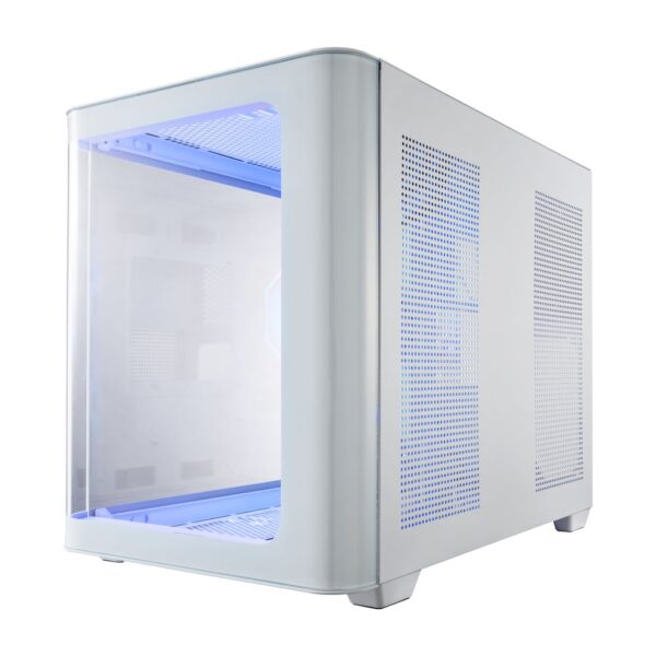 FSP S380 Mid Tower mATX PC Case Curved Glass – White (3-Fans) - Image 3