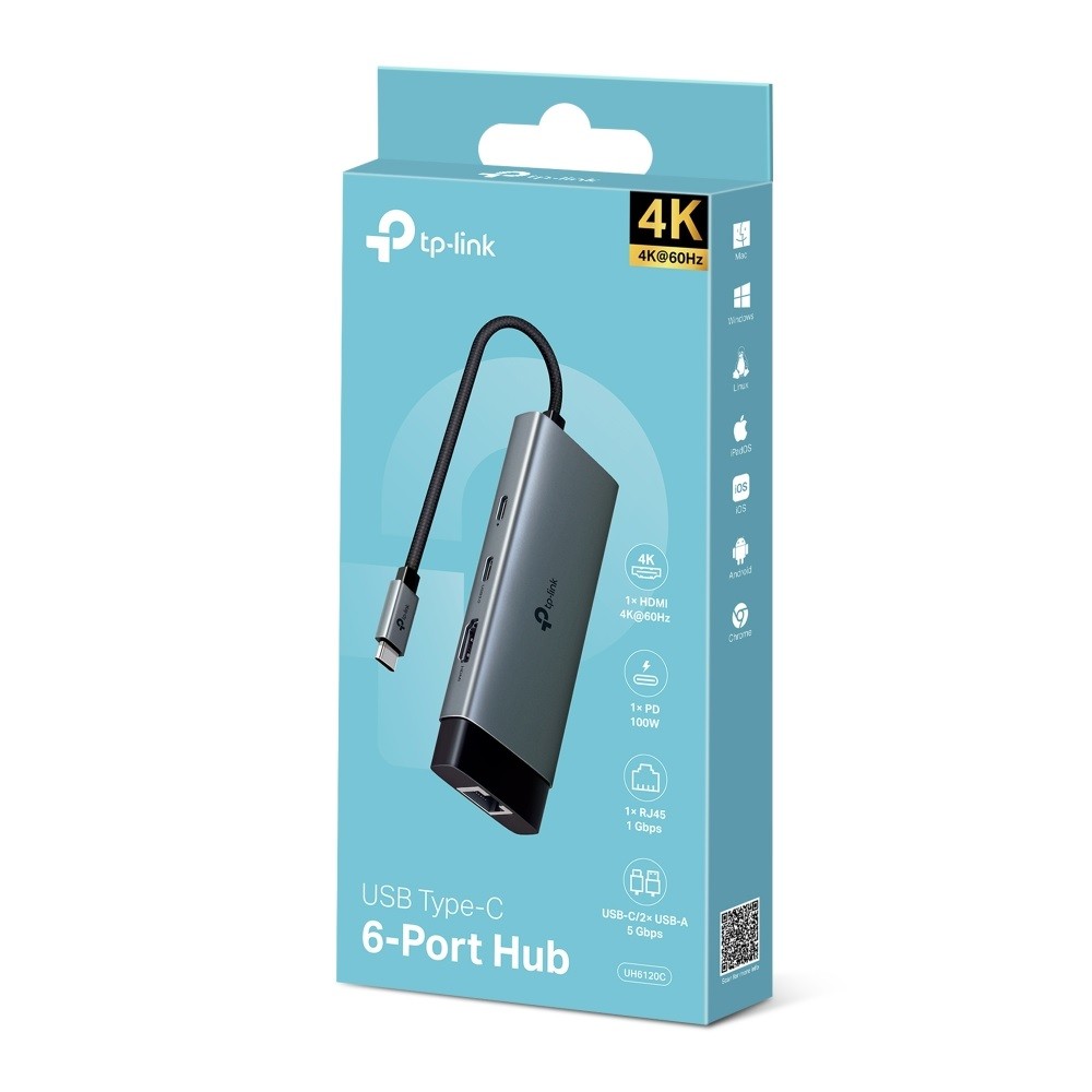 TP-Link UH6120C USB-C 6 in 1 Hub HDMI 4K@60Hz