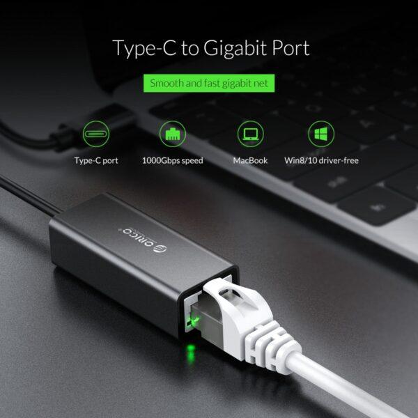 Orico XC-R45 USB-C to Gigabit Ethernet Network Adapter - Image 3
