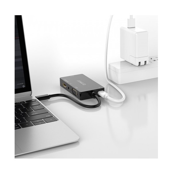 Orico XD107 USB Type-C to multi hub 4in1 HDMI VGA DVI 3.5mm docking station - Image 3