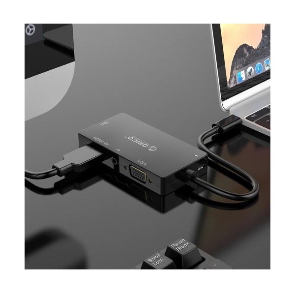 Orico XD107 USB Type-C to multi hub 4in1 HDMI VGA DVI 3.5mm docking station - Image 2