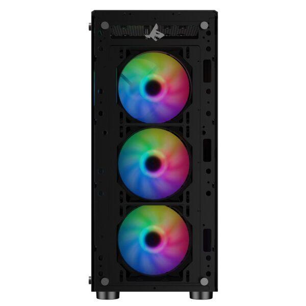 Sharx ZEPHYR Z200 Mid Tower Gaming PC Case – Black (4-Fans) - Image 2