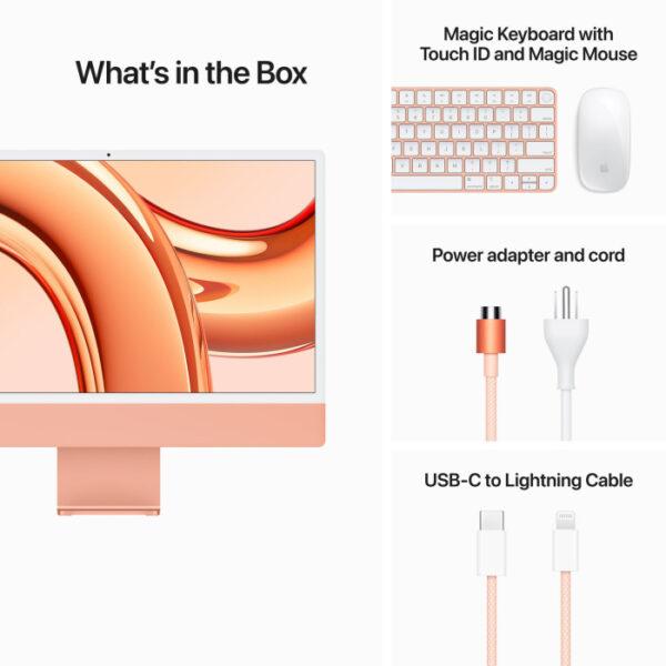 Apple iMac 24" M3 8-Core CPU 10-Core GPU 16GB RAM 512GB SSD (Eng/Arb KB) - Orange - Image 4
