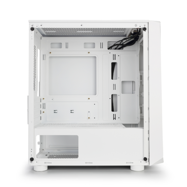 Power Train Tempered Glass Mid Tower PC Gaming Case 4-Fans, White - Image 3