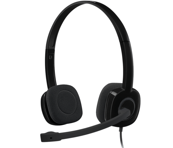 Logitech H151 Stereo Headset Noise Cancelling Mic, 3.5mm