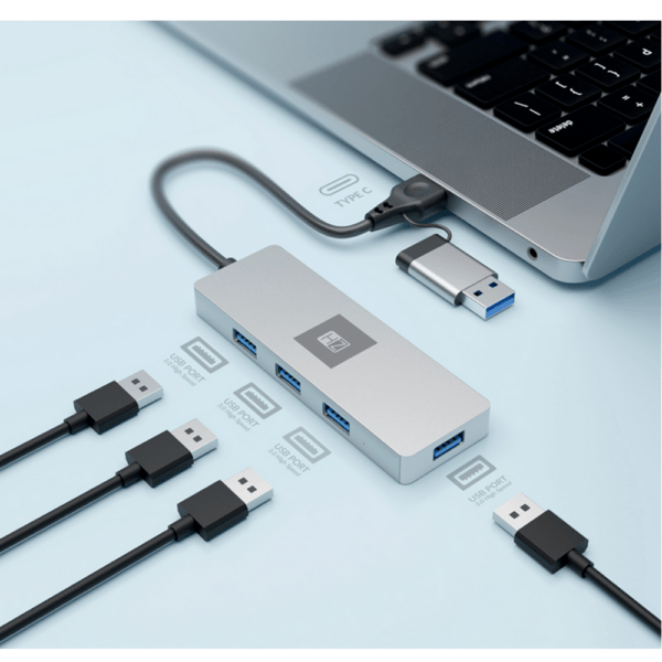 Heatz ZU02 4in1 High Speed USB-C Hub with USB-A 3.0